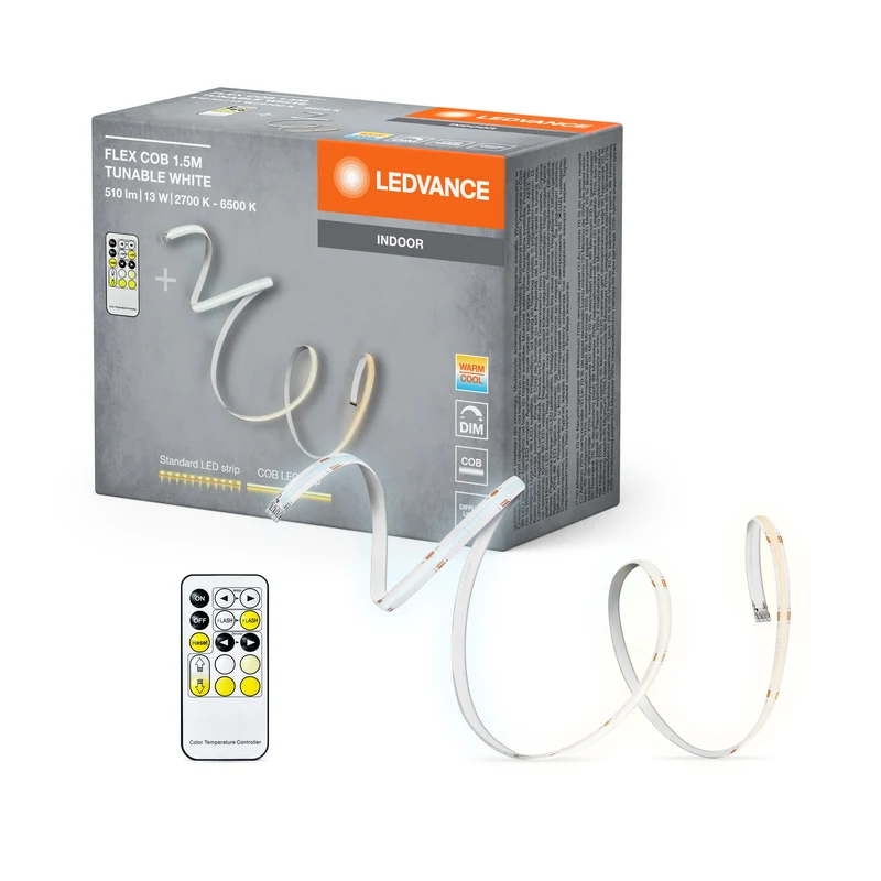 LEDVANCE FLEX COB 1.5M striscia LED TW RC, giallo, 14W, 500lm