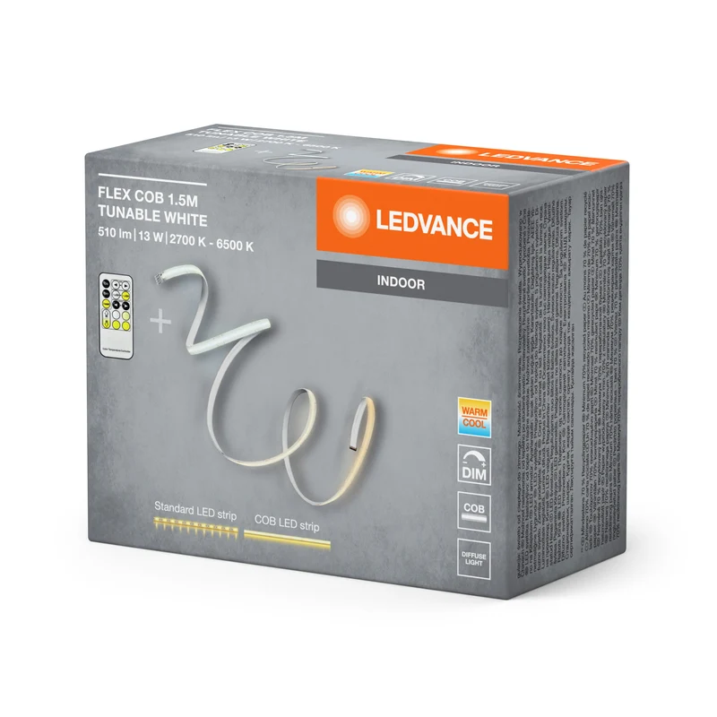 LEDVANCE FLEX COB 1.5M striscia LED TW RC, giallo, 14W, 500lm