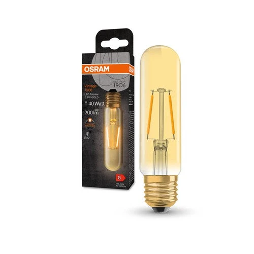OSRAM Vintage 1906® Lampada Classica Tubolare, Bianco Caldo, 2,5W, 200lm, E27