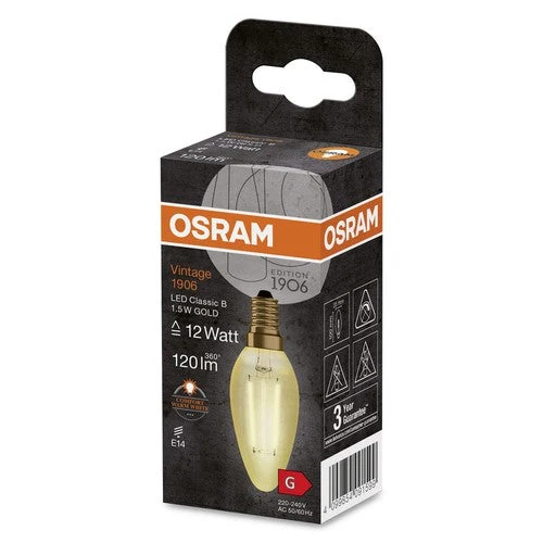 OSRAM Vintage 1906® Classica B LED-Lampada, 1,5W, 120lm, E14