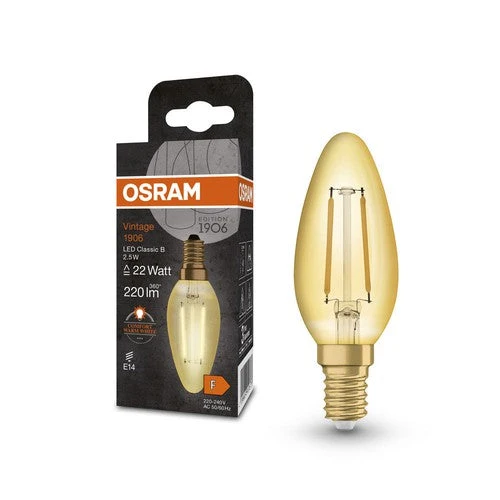 OSRAM Vintage 1906® Classica B LED-Lampada, 2,5W, 220lm, E14
