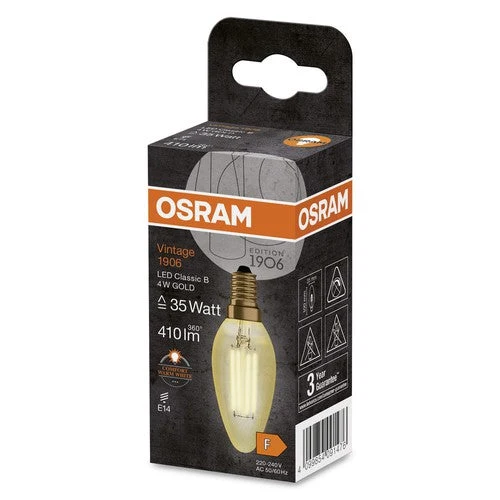 OSRAM Vintage 1906® Classica B LED-Lampadina, 4W, 410lm, E14