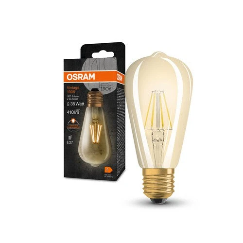 OSRAM Vintage 1906® Lampadina LED Classica Edison, 4W, 410lm, E27, Bianco caldo