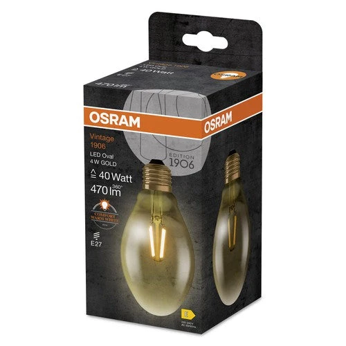 OSRAM Vintage 1906® Classica Lampada Ovale, 4W, 470lm, E27