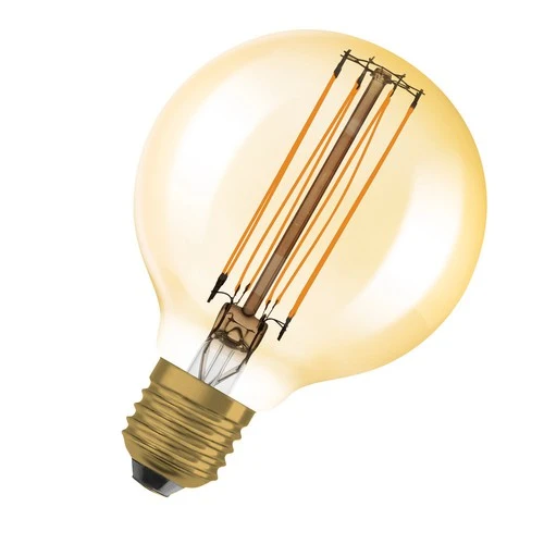 Lampade LED dimmerabili OSRAM, edizione vintage, ricambio da 40 watt, E27, G80, 2200 Kelvin, luce calda e confortevole, vetro trasparente, confezione singola