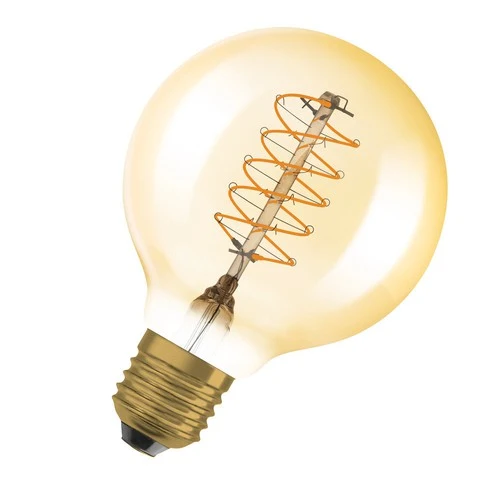 Lampade LED dimmerabili OSRAM, edizione vintage, ricambio da 48 watt, E27, G80, 2200 Kelvin, luce calda e confortevole, vetro trasparente, confezione singola