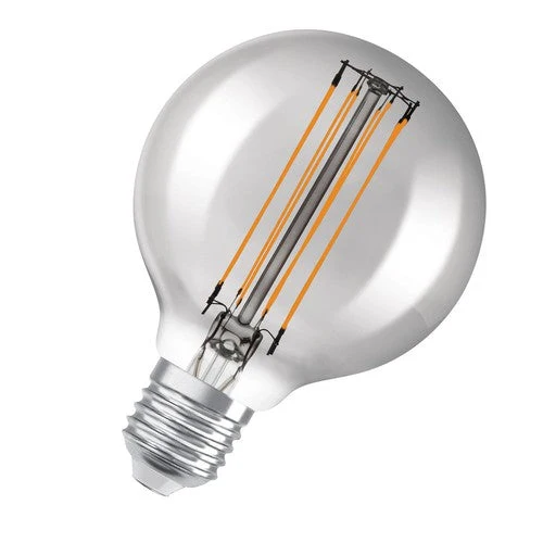 Lampade LED dimmerabili OSRAM, edizione vintage, ricambio da 42 watt, E27, G80, 1800 Kelvin, luce calda e confortevole, vetro trasparente, confezione singola
