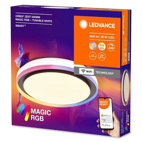 LEDVANCE SMART + WIFI Magic lampada da soffitto, bianco caldo/freddo, 38W, 1050lm