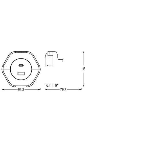LEDVANCE LUNETTA HEXAGON Luce notturna da presa, 5W, 5lm