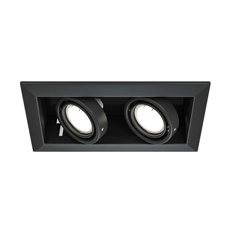 Metal Modern - Spot double carré orientable en acier, style contemporain