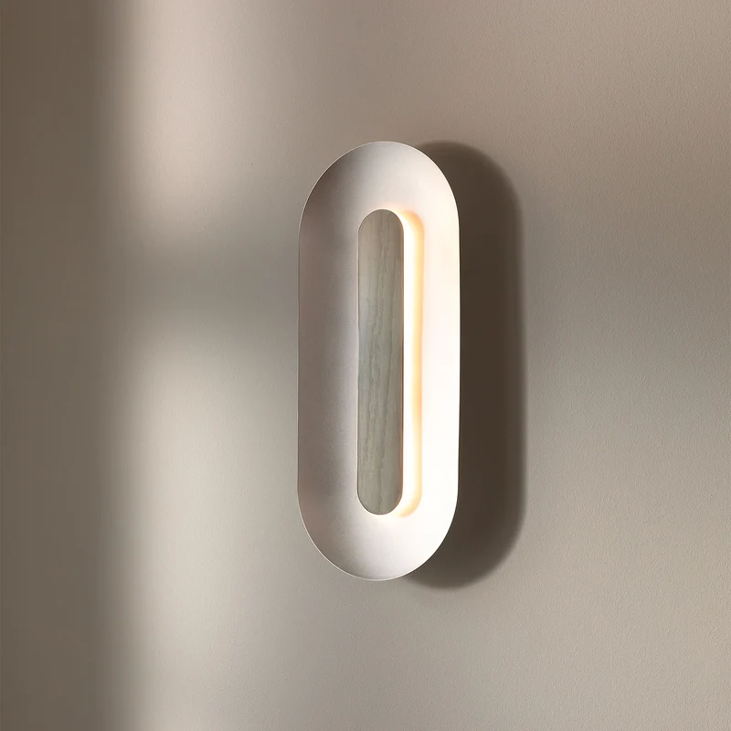 SASI - Applique murale LED en acier satiné, style Art déco