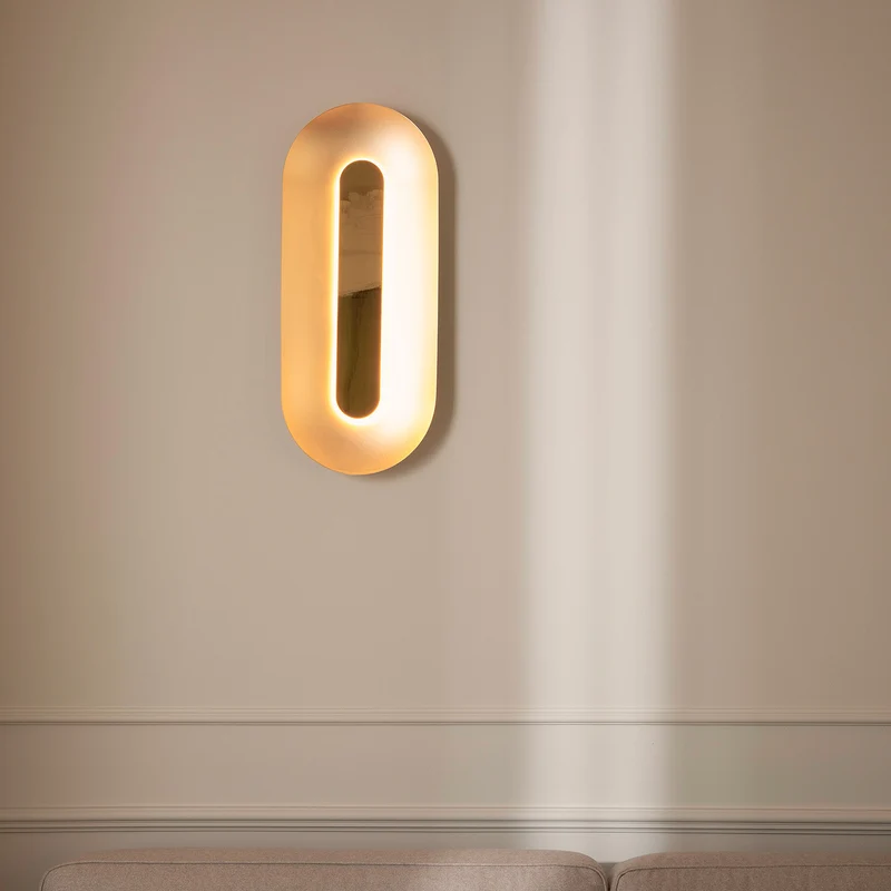 SASI - Applique murale LED en acier satiné, style Art déco