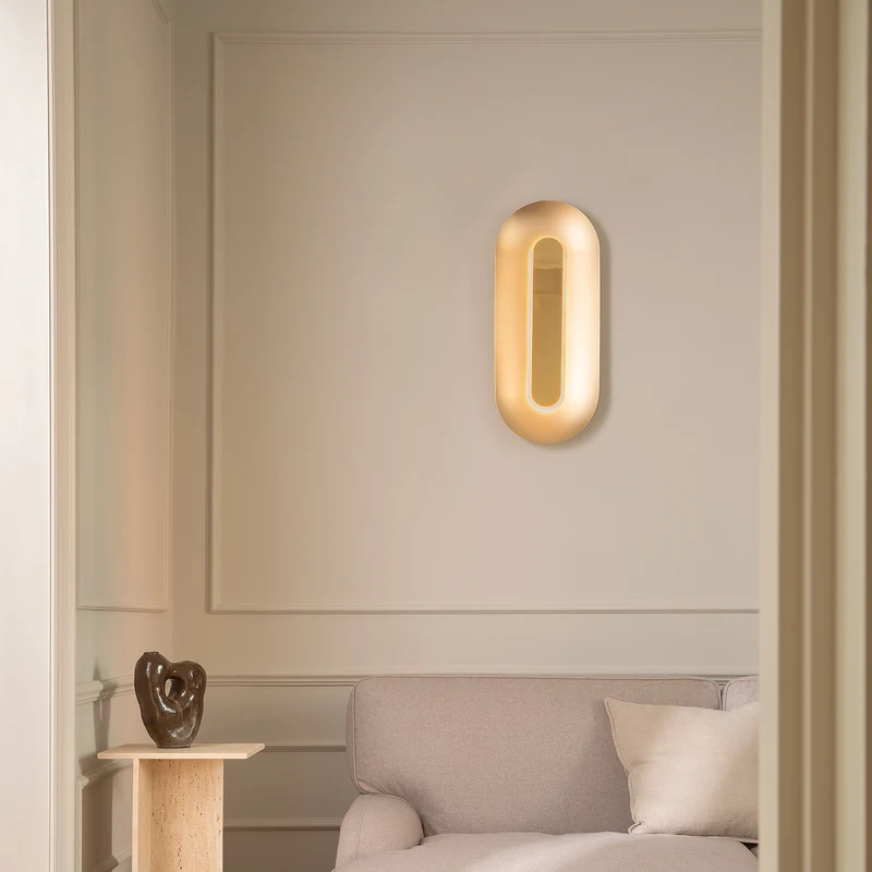 SASI - Applique murale LED en acier satiné, style Art déco
