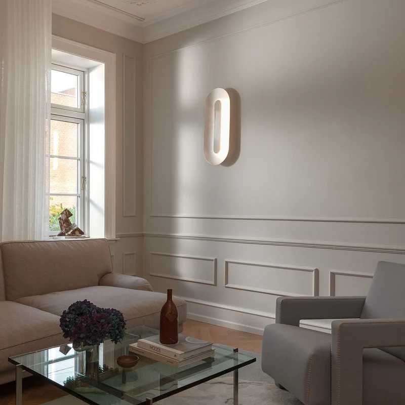 SASI - Applique murale LED en acier satiné, style Art déco