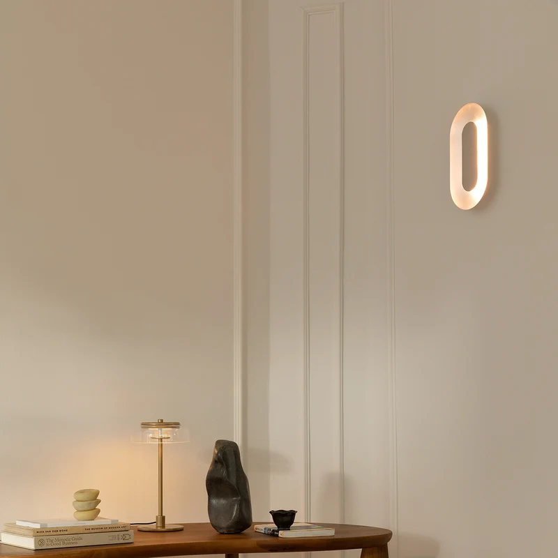 SASI - Applique murale LED en acier satiné, style Art déco