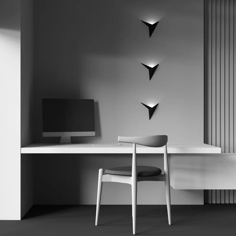 Trame - Applique murale LED inspirée de l’origami en acier, style Art déco