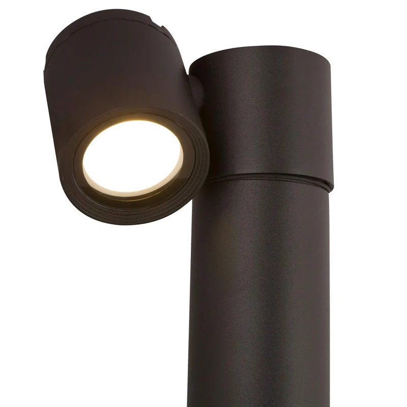 Wall Street - Borne extérieure à projecteur simple ou double en acier, style contemporain