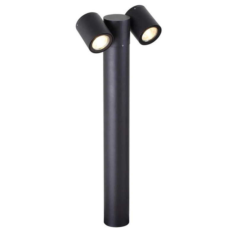 Wall Street - Borne extérieure à projecteur simple ou double en acier, style contemporain