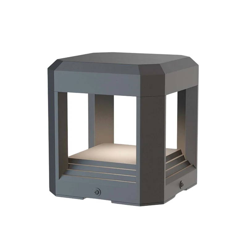 Royal Mile - Borne LED cubique en acier, style contemporain