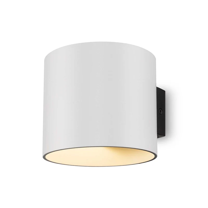 Rond - Applique murale cylindrique en verre et acier, style Art déco