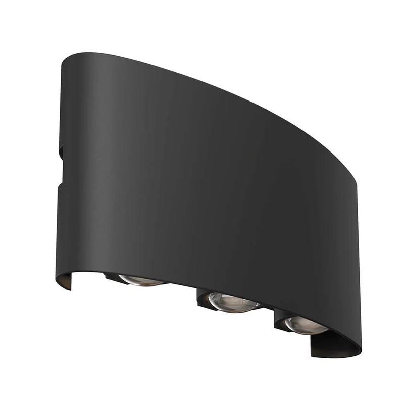 Strato - Applique murale LED extérieure compacte en acier, style contemporain