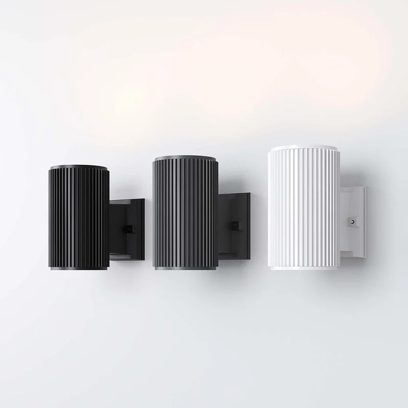 Rando - Applique murale cylindrique étanche en acier, style contemporain