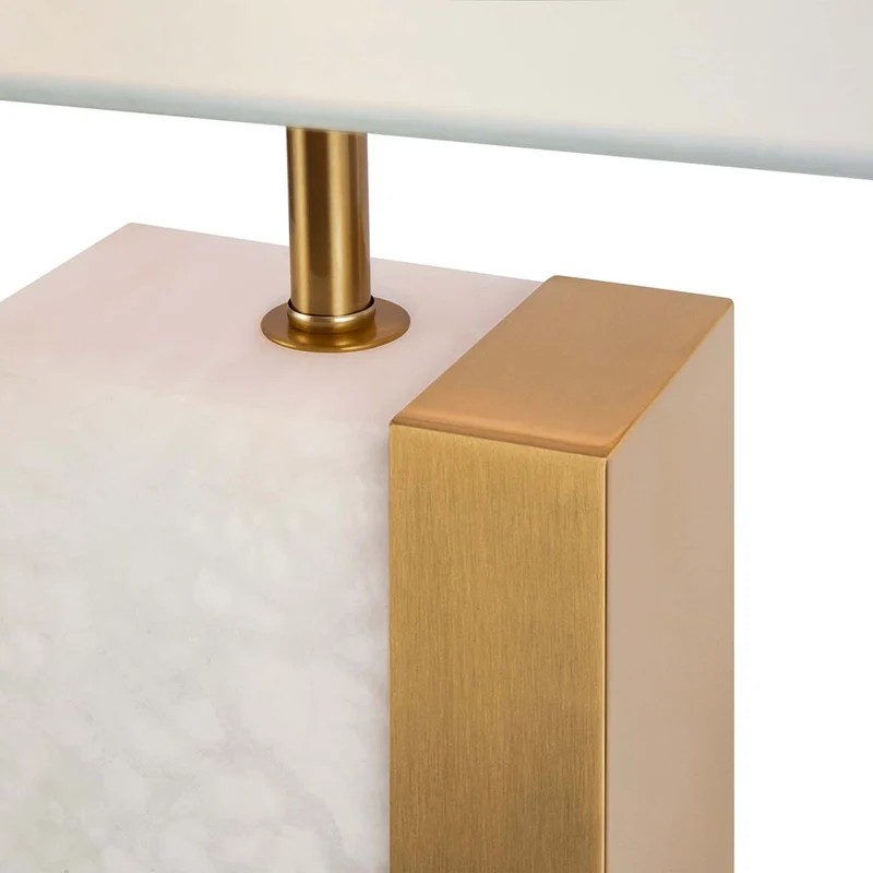 BIANCO - Lampe de chevet en marbre et laiton style hôtel