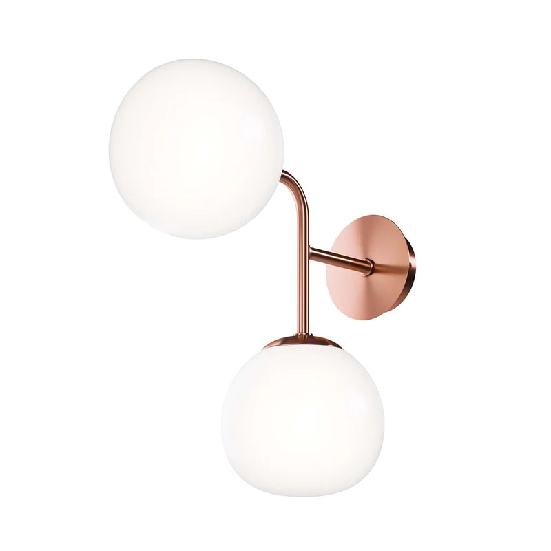 Erich - Applique murale simple ou double en acier et verre, style Art déco