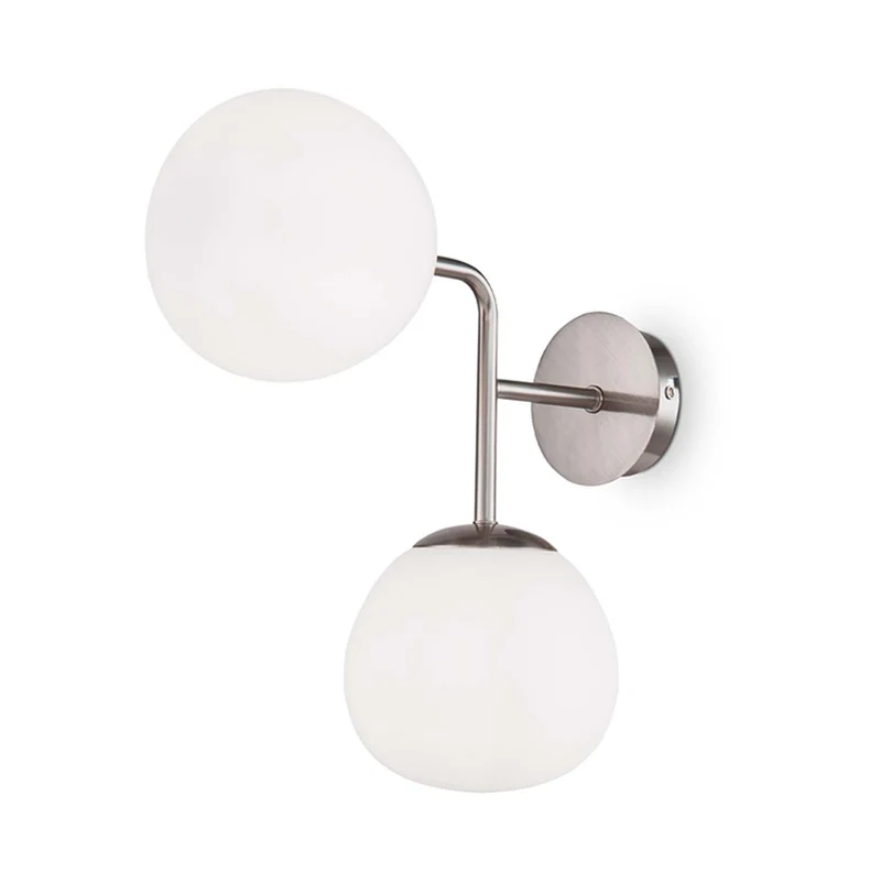 Erich - Applique murale simple ou double en acier et verre, style Art déco