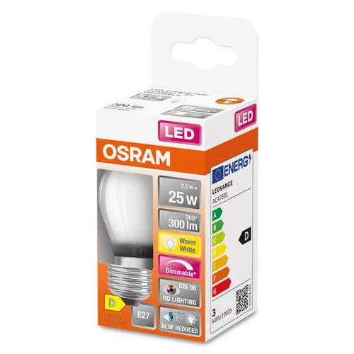 OSRAM SUPERSTAR+ CLASSIC P GLFR 25 Lampadina LED, 2,2W, 300lm, Bianco caldo, E27