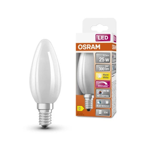 OSRAM SUPERSTAR+ CLASSIC P GLFR 25 Lampadina LED, 2,2W, 300lm, Bianco caldo, E14