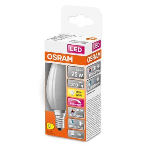 OSRAM SUPERSTAR+ CLASSIC P GLFR 25 Lampadina LED, 2,2W, 300lm, Bianco caldo, E14