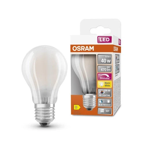 OSRAM SUPERSTAR+ CLASSIC A GLFR 40 Lampadina LED, 3,4W, 470lm, Bianco caldo