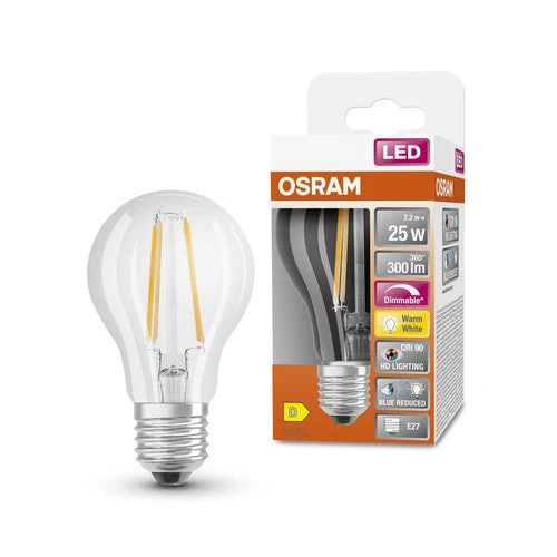 OSRAM SUPERSTAR+ CLASSIC A FIL 25 Lampadina LED, 2,2W, 300lm, Bianco caldo