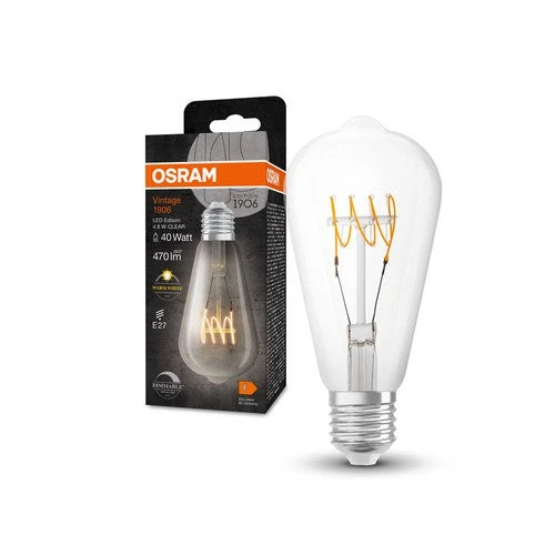 OSRAM Vintage 1906® Lampadina LED Classica Edison, 4,8W, 470lm