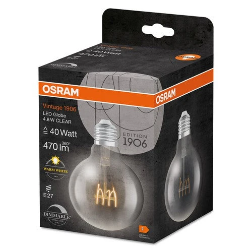 OSRAM Vintage 1906® Lampadina Classic Globe95, dimmerabile, bianco caldo, 4,8W, 470lm