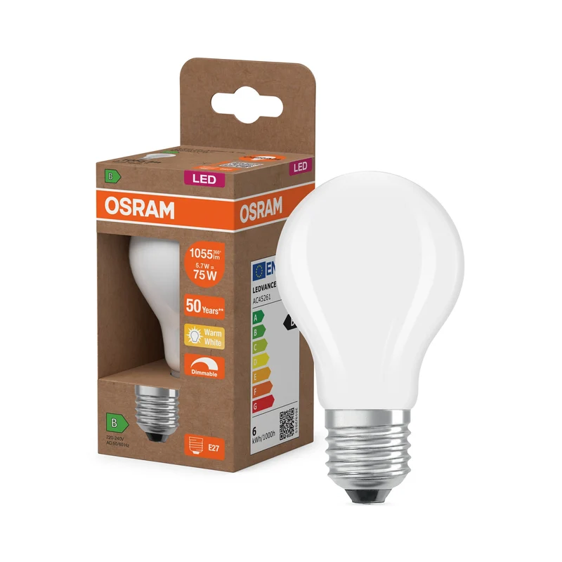 OSRAM SUPERSTAR+ CLASSIC A GLFR 75 Lampada, 5,7W, 1055lm, Bianco caldo, E27