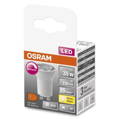 OSRAM SPOT PAR11 35 LED-Lampada riflettore, 3W, 230lm, Bianco caldo