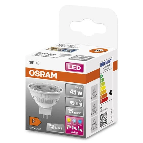 OSRAM LED SPOT MR16 45 con tre colori di luce, 5,6W, 550lm