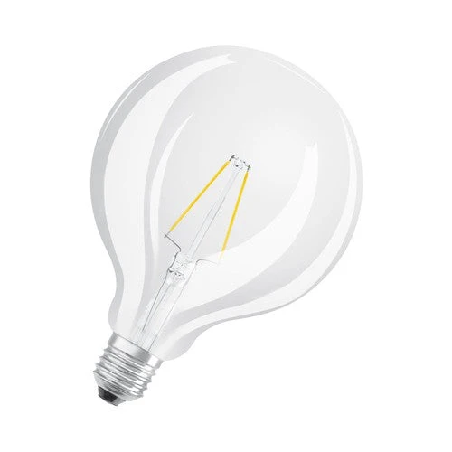 Lampade LED OSRAM, classica forma sferica, ricambio da 25 watt, E27, G125, 2700 Kelvin, bianco caldo, vetro trasparente, confezione singola