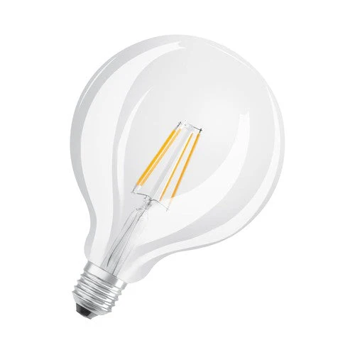 Lampade LED OSRAM, classica forma sferica, ricambio da 40 watt, E27, G125, 2700 Kelvin, bianco caldo, vetro trasparente, confezione singola