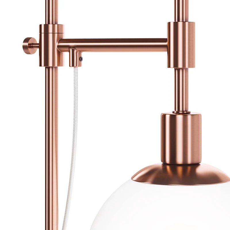 Erich - Lampe à poser de bureau ajustable en acier et verre, style Art déco