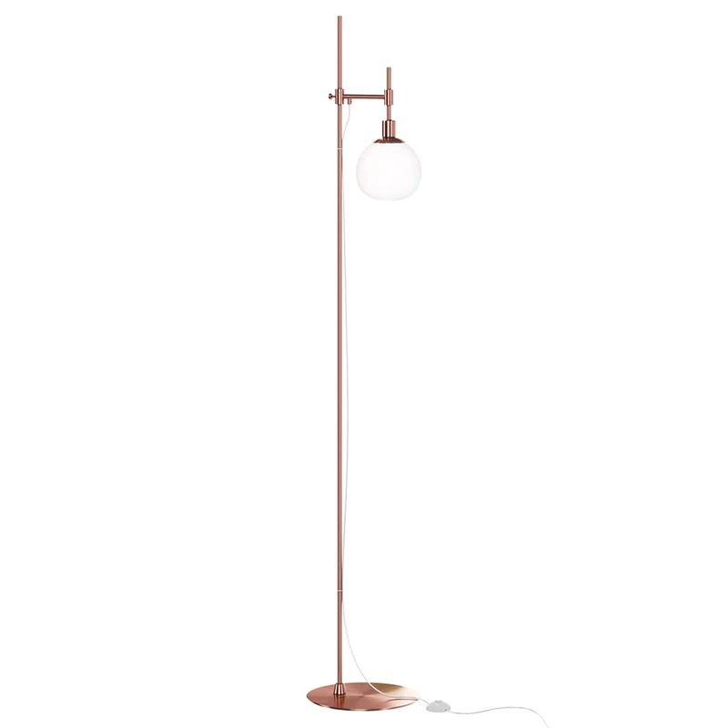Erich - Lampadaire à globe orientable en acier et verre, style Art déco