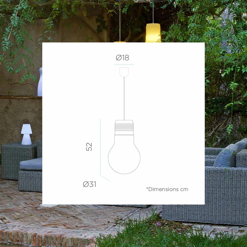Lampada a sospensione a lampadina Balby