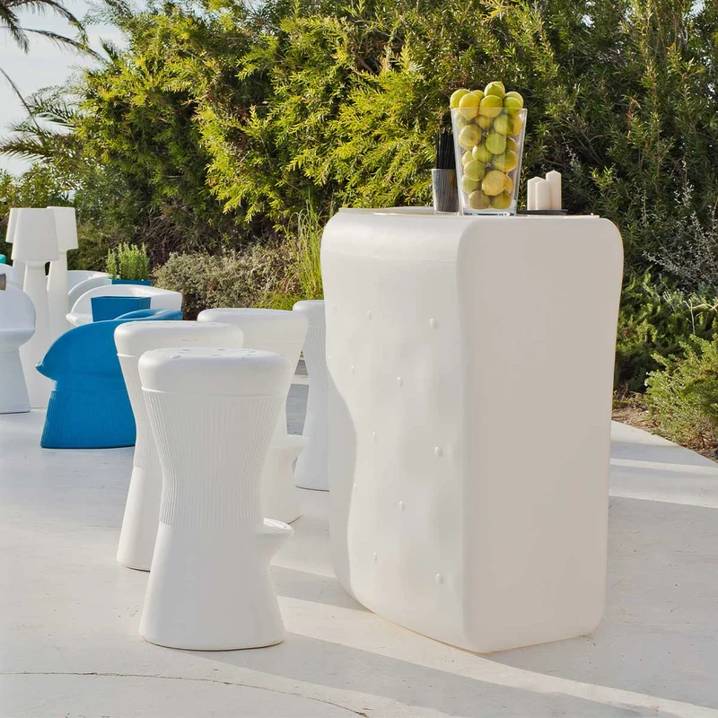 BANCONE BAR CURVA IBIZA 120 CON LUCE