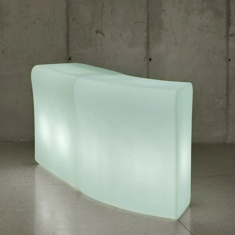BANCONE BAR CURVA IBIZA 120 CON LUCE