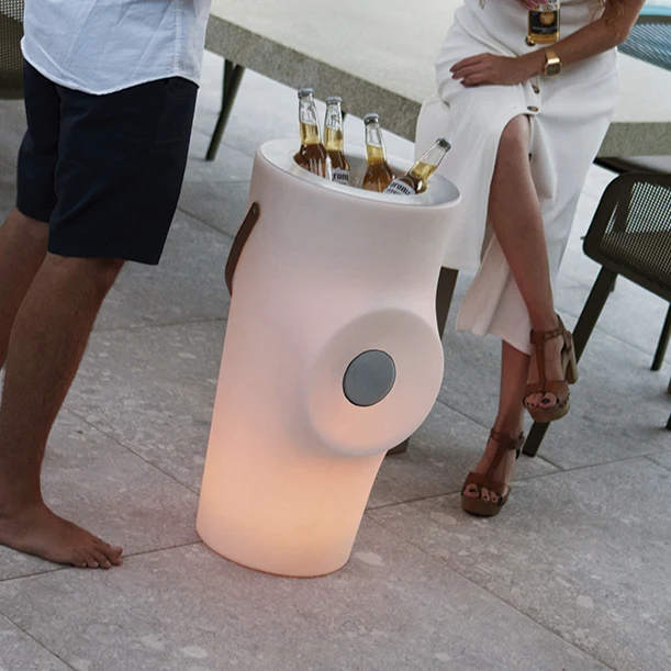 Portabottiglie illuminato con o senza altoparlante Woody