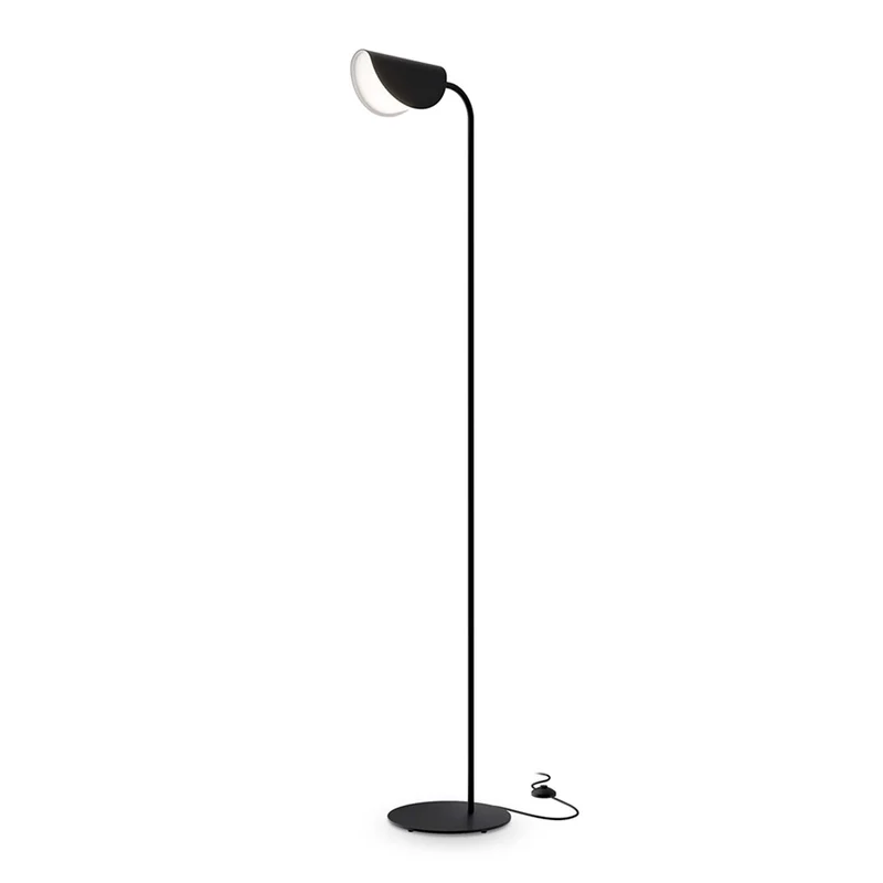 Mollis - Lampadaire à réflecteur feuille en acier, style contemporain