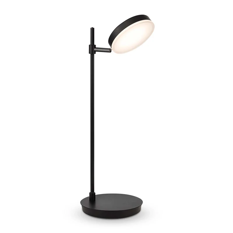 Fad - Lampe à poser de bureau orientable en verre et acier, style contemporain