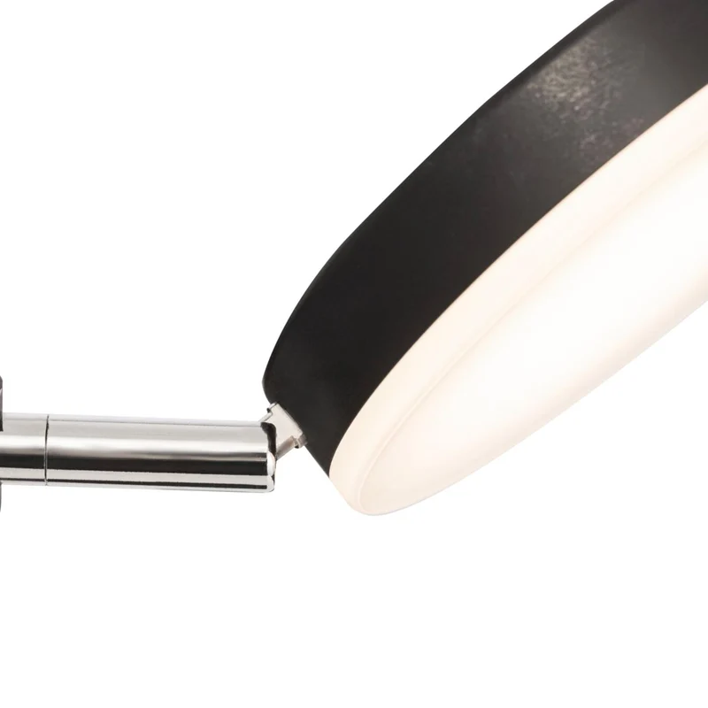 Fad - Lampe à poser de bureau orientable en verre et acier, style contemporain